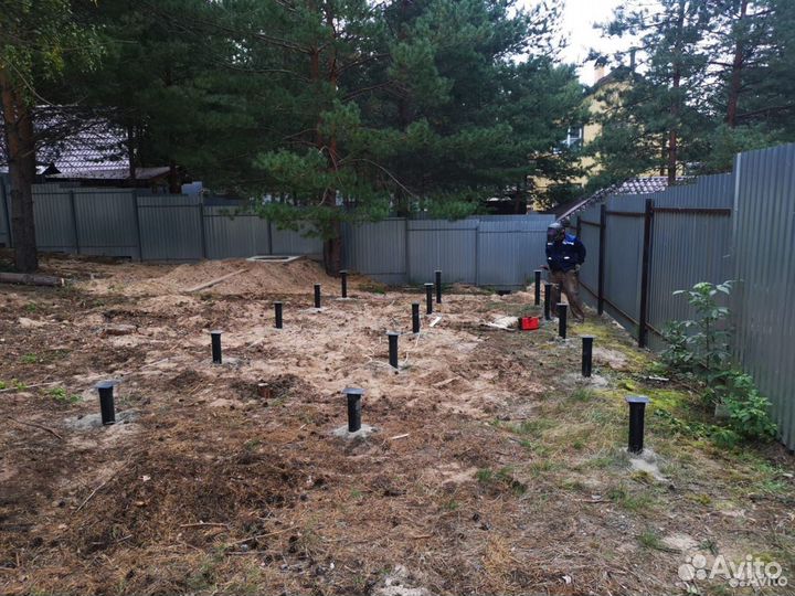 Винтовые сваи с монтажом