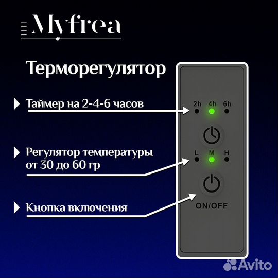 Полотенцесушитель электрический MyFrea MyParma 1200х100 мм 100 Вт с терморегулятором черный