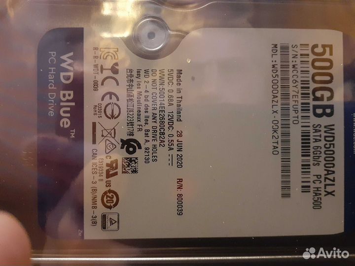 Жесткий диск western digital 500gb WD5000azlx