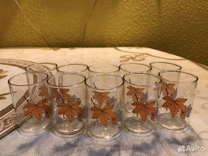 Стопки стеклянные «Кленовые листья»