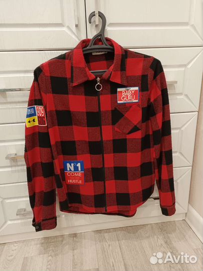 Рубашка в клетку теплая