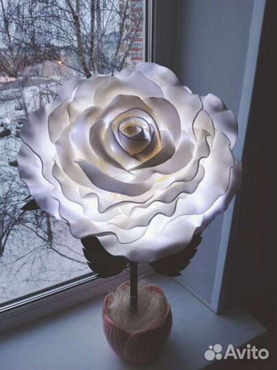 Ростовые цветы из изолона, светильник,торшер, роза