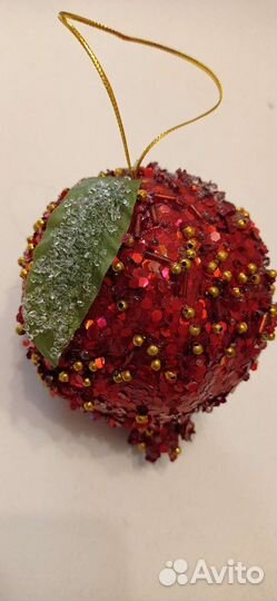 Елочная игрушка ручной работы шар гранат