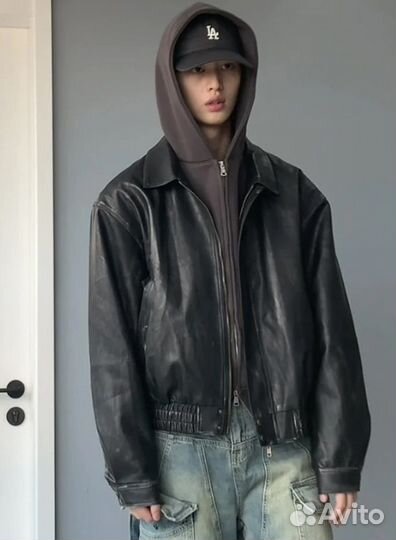 Кожаный Бомбер Rick Owens type