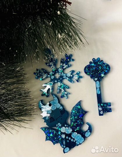 Новогодние игрушки из эпоксидной смолы