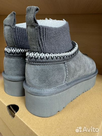 Ugg tazz tasman chestnut с носком серые lux