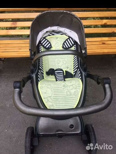 Коляска 2 в 1 эко кожа бу