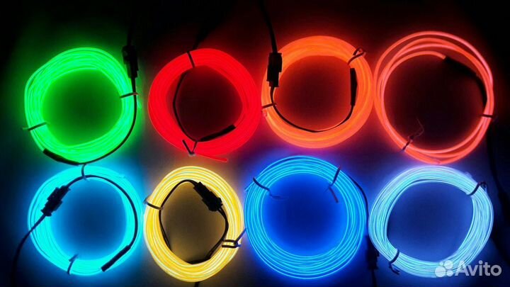 Набор неоновый шнур с питанием от батареек 2 набор