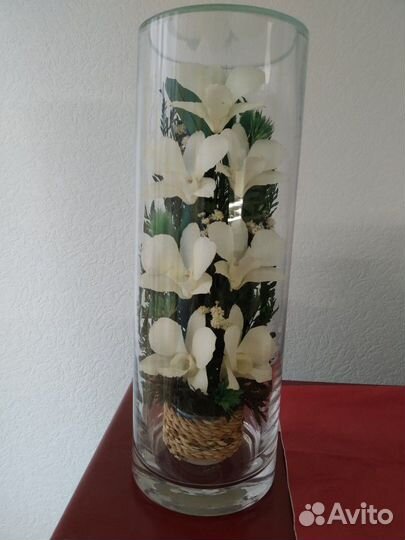 Ваза живые цветы в стекле