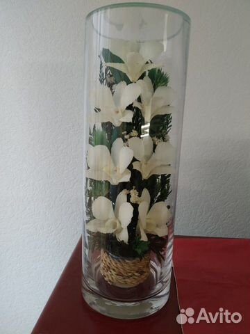 Ваза живые цветы в стекле