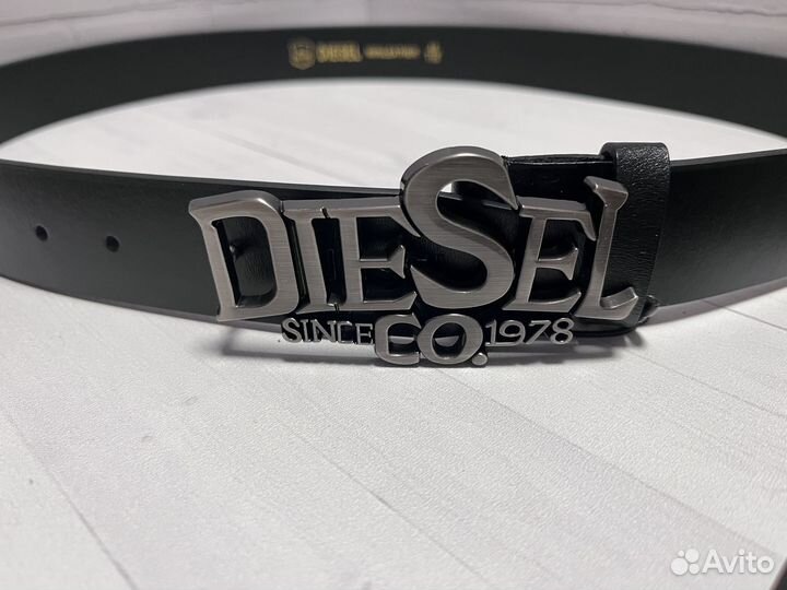 Ремень мужской кожаный Diesel логотип