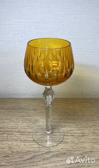 Бокал фужер цветное стекло хрусталь гдр Германия