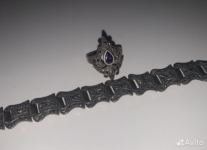 Серебряный браслет и кольцо