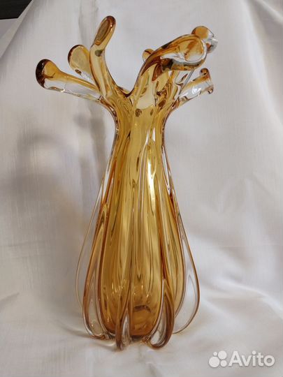 Ваза цветное стекло Чехословакия 34см