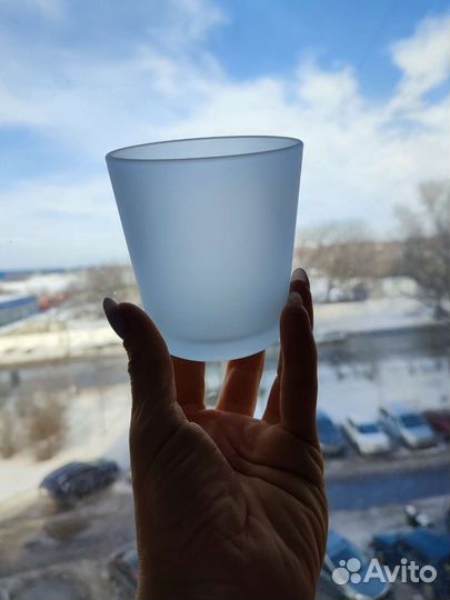 Стакан для свечей с крышкой матовый 220мл