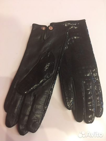 Перчатки женские кожа