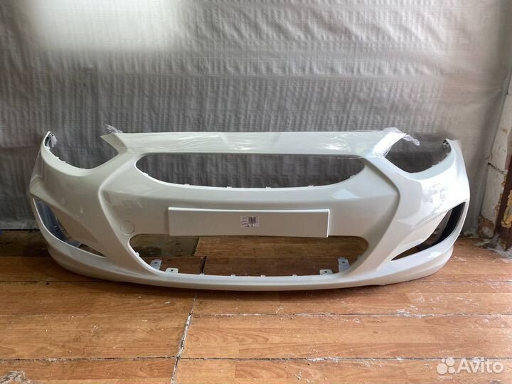 Бампер передний белый Hyundai Solaris 2010-2014
