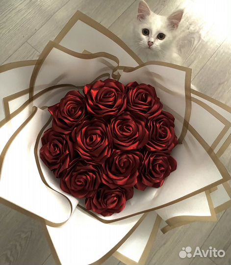 Букеты из атласных лент