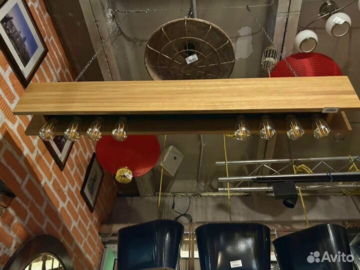 Светильник подвесной деревянный лофт