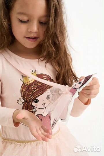 Новое платье+кукла на подвязке C&A 104