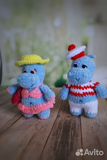 Вязаный бегемот киндер