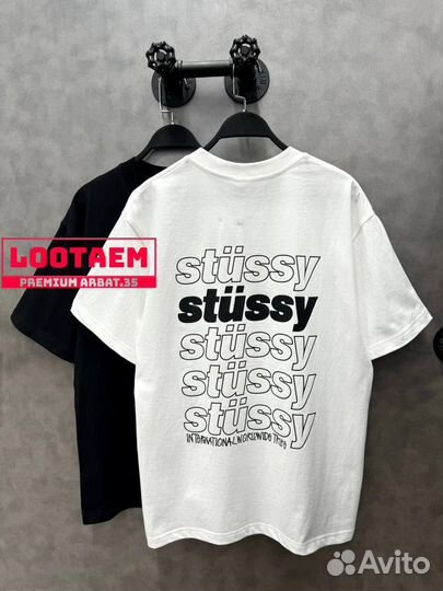 Stussy футболка оверсайз (топ 2024)