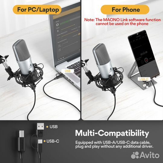 Микрофон Maono AU-A04E (silver)