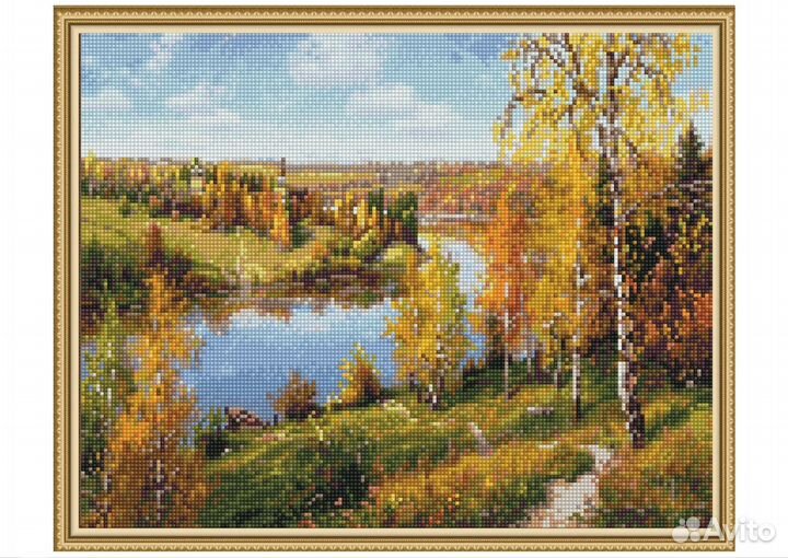 KM0660 Алмазная мозаика (40х50) прищепа. осень. гл