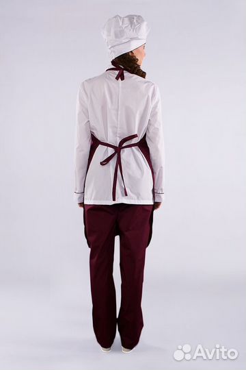 Костюм женский повара Гурман (тк.тиси), белый/борд