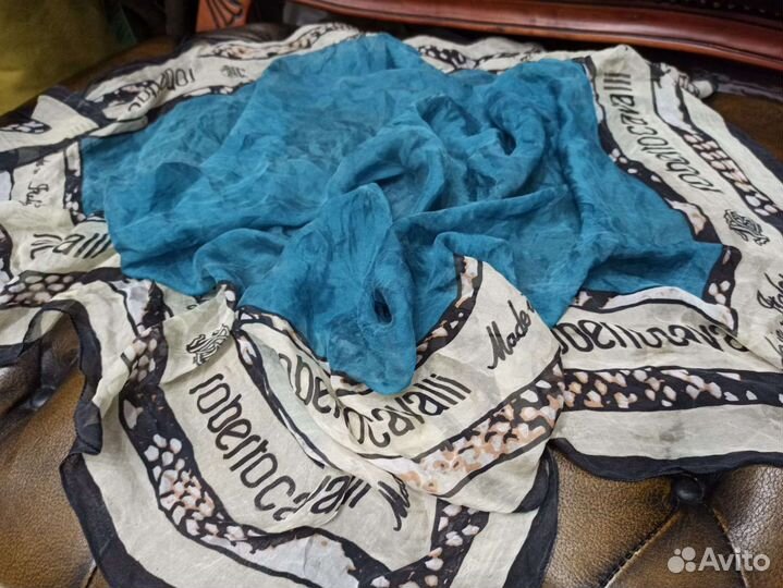 Roberto cavalli платок 90cm италия шелк оригинал