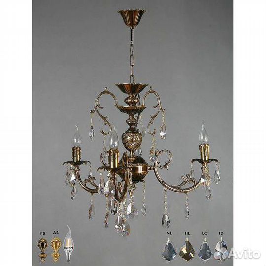 Люстра подвесная кованая, классика, арт-деко