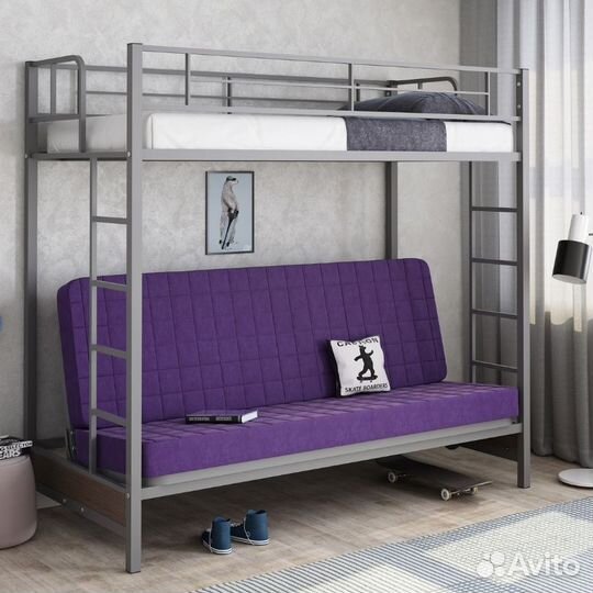 Двухъярусная кровать с раскладным диваном