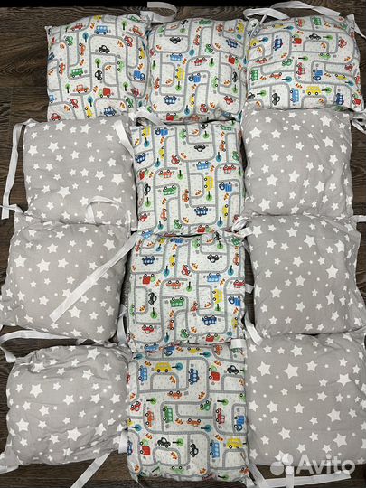 Бортики в детскую кроватку 12 шт