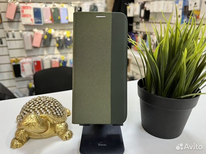 Чехол книжка Samsung A13 LUX качество зеленый