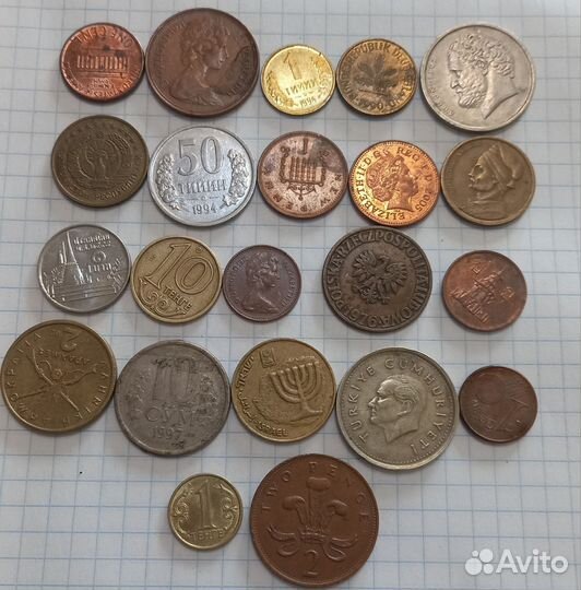 М 100 Иностранные монеты опт. Без повторов
