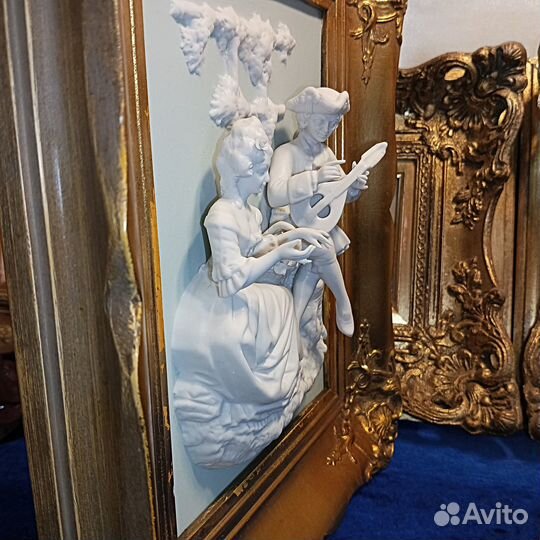 Картина.Фарфор.Декор 3D.Влюбленная пара.Европа