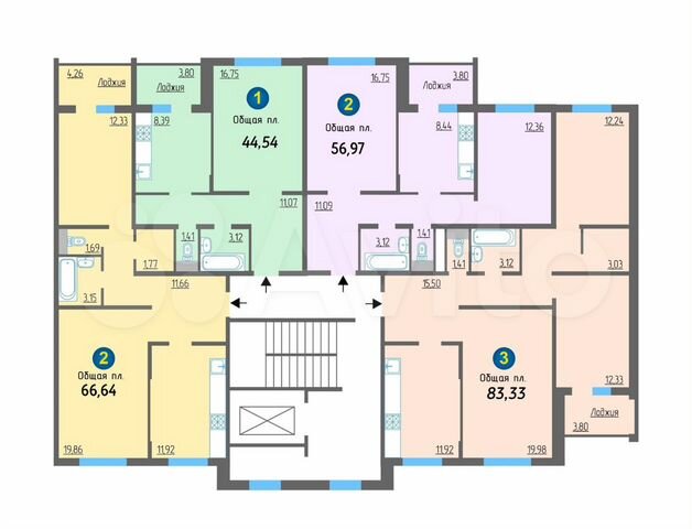 2-к. квартира, 63 м², 7/19 эт.