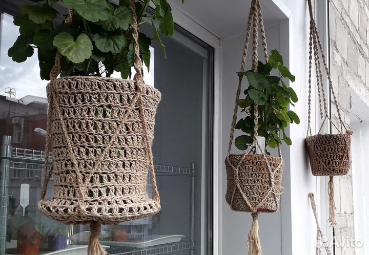 С бечевки, шпагата свяжу кашпо, коврики