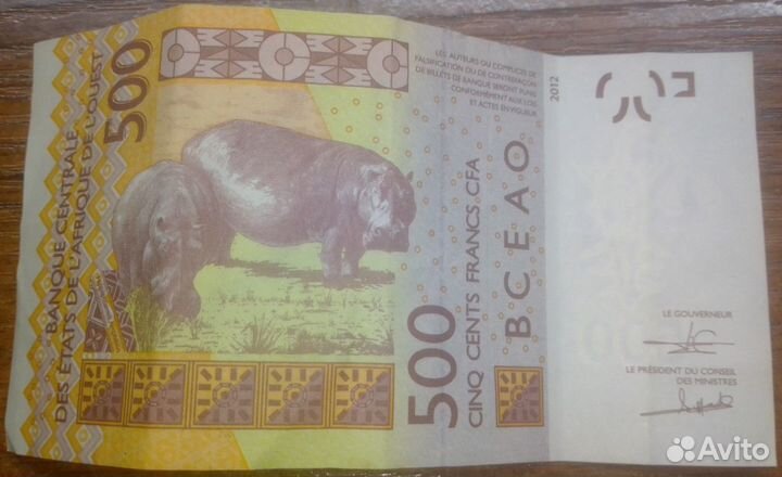 Африка банкнота 500 франков 2012 А
