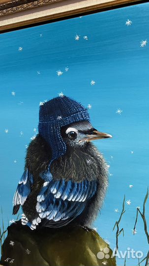 Птицы#зима 30х40