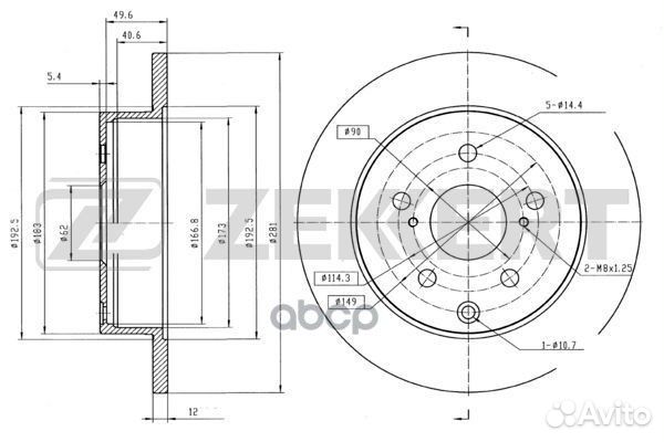 Диск торм. зад. Toyota RAV4 (A30 A40) 05- bs-5