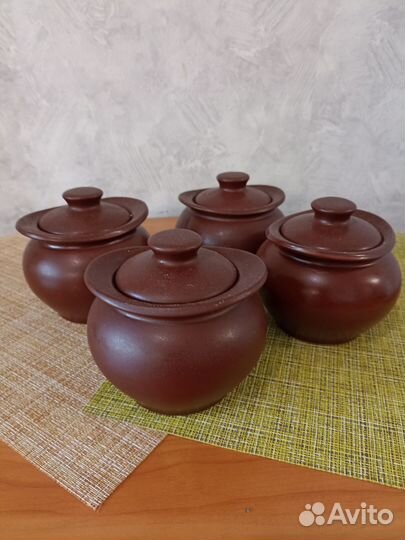 Набор глиняных горшочков для запекания