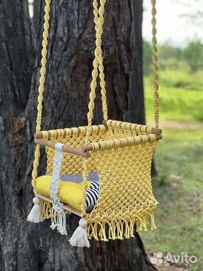 Детские качели в стиле макраме