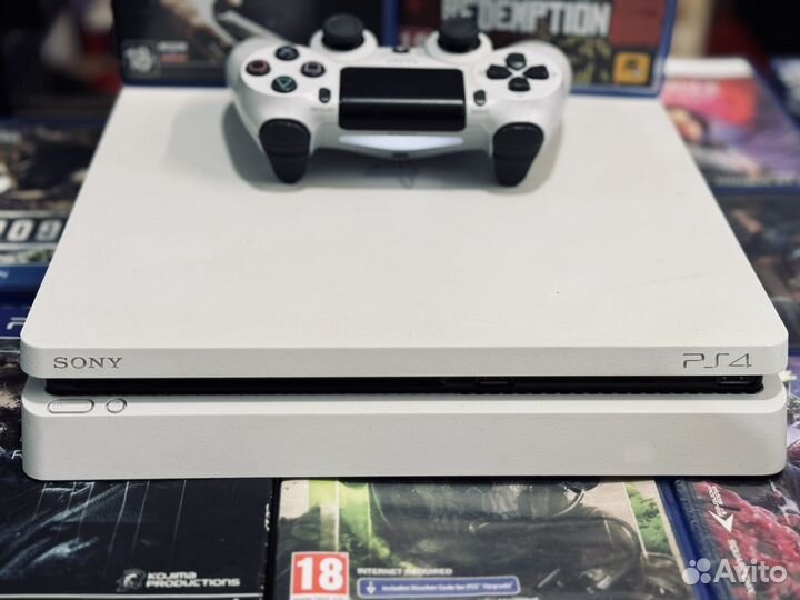 Sony PS4 slim 500 гб белая Гарантия год с играми