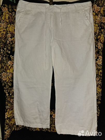 Брюки кюлоты женские, лён 56-58