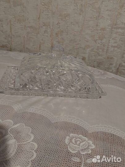 Масленка хрустальная