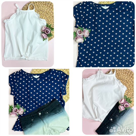 Пакет летних фирменных вещей для девочки 146-152