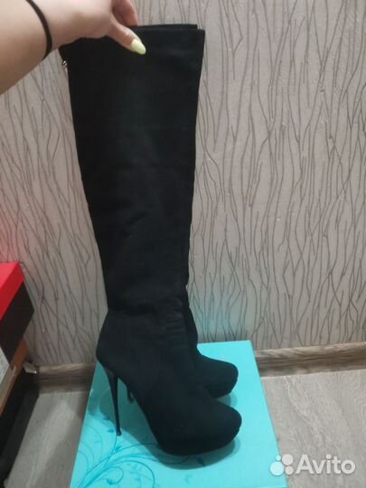 Ботфорты нат замша (велюр) 40р-р