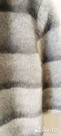 Шуба голубая норка искусственный мех 44-46 М