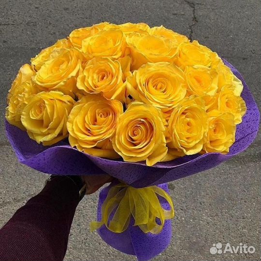 Букет желтых роз, Эквадор, 50см 41 шт